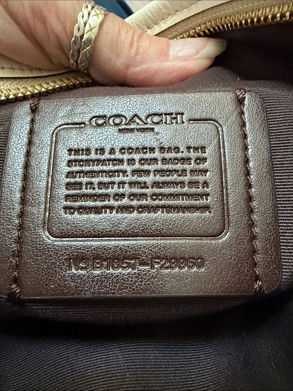 Coach Khaki and Chalk Signature Crossbody, canvas with leather trim   F29960